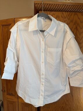 10 Crosby Derek Lam White Button-Front Cotton Shirt